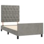 Light gray velvet bed frame with headboard 80x200 cm by vidaXL, Beds and slatted bases - Ref: Foro24-3125904, Price: 164,48 €...