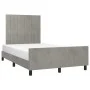 Light gray velvet bed frame with headboard 120x200cm by vidaXL, Beds and slatted bases - Ref: Foro24-3125867, Price: 171,97 €...
