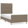 Bed frame with headboard in taupe gray fabric 80x200 cm by vidaXL, Beds and slatted bases - Ref: Foro24-3125256, Price: 163,6...
