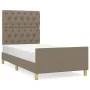 Bed frame with headboard in taupe gray fabric 80x200 cm by vidaXL, Beds and slatted bases - Ref: Foro24-3125256, Price: 161,8...