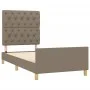 Bed frame with headboard in taupe gray fabric 80x200 cm by vidaXL, Beds and slatted bases - Ref: Foro24-3125256, Price: 161,8...