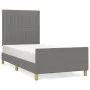 Bed frame with headboard in dark gray fabric 90x200 cm by vidaXL, Beds and slatted bases - Ref: Foro24-3125188, Price: 142,45...