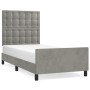 Light gray velvet bed frame with headboard 100x200cm by vidaXL, Beds and slatted bases - Ref: Foro24-3125983, Price: 149,57 €...