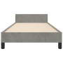 Light gray velvet bed frame with headboard 100x200cm by vidaXL, Beds and slatted bases - Ref: Foro24-3125983, Price: 149,57 €...