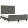 Dark gray velvet bed frame with headboard 140x200 cm by vidaXL, Beds and slatted bases - Ref: Foro24-3125941, Price: 241,62 €...