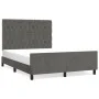 Dunkelgrauer Samtbettrahmen mit Kopfteil 140x200 cm von vidaXL, Betten und Lattenroste - Ref: Foro24-3125941, Preis: 242,29 €...