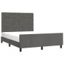 Dunkelgrauer Samtbettrahmen mit Kopfteil 140x200 cm von vidaXL, Betten und Lattenroste - Ref: Foro24-3125941, Preis: 242,29 €...