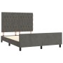 Dark gray velvet bed frame with headboard 140x200 cm by vidaXL, Beds and slatted bases - Ref: Foro24-3125941, Price: 241,62 €...