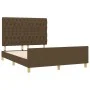 Estructura de cama con cabecero de tela marrón oscuro 140x190cm de vidaXL, Camas y somieres - Ref: Foro24-3125295, Precio: 22...