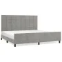 Light gray velvet bed frame with headboard 200x200cm by vidaXL, Beds and slatted bases - Ref: Foro24-3125775, Price: 228,87 €...