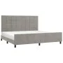 Light gray velvet bed frame with headboard 200x200cm by vidaXL, Beds and slatted bases - Ref: Foro24-3125775, Price: 228,87 €...