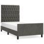 Estructura de cama con cabecero terciopelo gris oscuro 90x200cm de vidaXL, Camas y somieres - Ref: Foro24-3125917, Precio: 15...