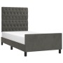 Estructura de cama con cabecero terciopelo gris oscuro 90x200cm de vidaXL, Camas y somieres - Ref: Foro24-3125917, Precio: 15...