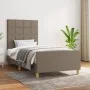 Bed frame with headboard in taupe gray fabric 100x200 cm by vidaXL, Beds and slatted bases - Ref: Foro24-3125037, Price: 144,...
