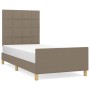Bed frame with headboard in taupe gray fabric 100x200 cm by vidaXL, Beds and slatted bases - Ref: Foro24-3125037, Price: 128,...