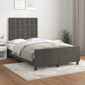 Dark gray velvet bed frame with headboard 120x200 cm by vidaXL, Beds and slatted bases - Ref: Foro24-3125990, Price: 173,97 €...