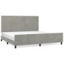 Light gray velvet bed frame with headboard 200x200cm by vidaXL, Beds and slatted bases - Ref: Foro24-3125653, Price: 222,64 €...