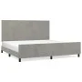 Light gray velvet bed frame with headboard 200x200cm by vidaXL, Beds and slatted bases - Ref: Foro24-3125653, Price: 220,21 €...