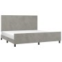 Light gray velvet bed frame with headboard 200x200cm by vidaXL, Beds and slatted bases - Ref: Foro24-3125653, Price: 222,64 €...