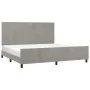 Light gray velvet bed frame with headboard 200x200cm by vidaXL, Beds and slatted bases - Ref: Foro24-3125653, Price: 220,21 €...