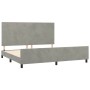 Light gray velvet bed frame with headboard 200x200cm by vidaXL, Beds and slatted bases - Ref: Foro24-3125653, Price: 222,64 €...