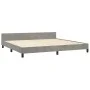 Light gray velvet bed frame with headboard 200x200cm by vidaXL, Beds and slatted bases - Ref: Foro24-3125653, Price: 220,21 €...