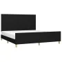 Bed frame with black fabric headboard 160x200 cm by vidaXL, Beds and slatted bases - Ref: Foro24-3124905, Price: 217,52 €, Di...