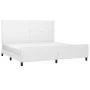 White synthetic leather headboard bed frame 200x200 cm by vidaXL, Beds and slatted bases - Ref: Foro24-3125470, Price: 244,83...