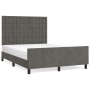 Dark gray velvet bed frame with headboard 140x200 cm by vidaXL, Beds and slatted bases - Ref: Foro24-3126002, Price: 230,46 €...