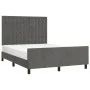 Dunkelgrauer Samtbettrahmen mit Kopfteil 140x200 cm von vidaXL, Betten und Lattenroste - Ref: Foro24-3126002, Preis: 226,54 €...