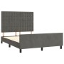 Dark gray velvet bed frame with headboard 140x200 cm by vidaXL, Beds and slatted bases - Ref: Foro24-3126002, Price: 230,46 €...