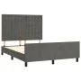 Dunkelgrauer Samtbettrahmen mit Kopfteil 140x200 cm von vidaXL, Betten und Lattenroste - Ref: Foro24-3126002, Preis: 226,54 €...