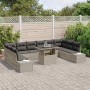 Conjunto de sofá de jardín 11 pcs Gris claro 100 x 55 x 73 cm