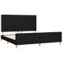 Bed frame with black fabric headboard 180x200 cm by vidaXL, Beds and slatted bases - Ref: Foro24-3125237, Price: 226,54 €, Di...