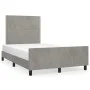 Light gray velvet bed frame with headboard 120x200cm by vidaXL, Beds and slatted bases - Ref: Foro24-3125684, Price: 152,29 €...