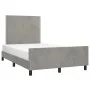 Light gray velvet bed frame with headboard 120x200cm by vidaXL, Beds and slatted bases - Ref: Foro24-3125684, Price: 152,29 €...