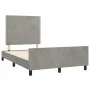 Light gray velvet bed frame with headboard 120x200cm by vidaXL, Beds and slatted bases - Ref: Foro24-3125684, Price: 152,29 €...