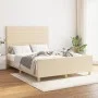 Bettrahmen mit cremefarbenem Stoffkopfteil 140x190 cm von vidaXL, Betten und Lattenroste - Ref: Foro24-3125135, Preis: 227,83...