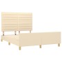 Bed frame with cream fabric headboard 140x190 cm by vidaXL, Beds and slatted bases - Ref: Foro24-3125135, Price: 237,11 €, Di...