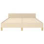 Bed frame with cream fabric headboard 140x190 cm by vidaXL, Beds and slatted bases - Ref: Foro24-3125135, Price: 237,11 €, Di...