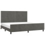 Dark gray velvet bed frame with headboard 200x200 cm by vidaXL, Beds and slatted bases - Ref: Foro24-3125715, Price: 223,49 €...