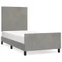 Light gray velvet bed frame with headboard 90x200 cm by vidaXL, Beds and slatted bases - Ref: Foro24-3125611, Price: 134,10 €...