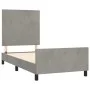 Light gray velvet bed frame with headboard 90x200 cm by vidaXL, Beds and slatted bases - Ref: Foro24-3125611, Price: 134,10 €...