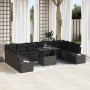 Conjunto de sofá de jardín 11 pcs Negro 100 x 55 x 73 cm