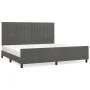 Dark gray velvet bed frame with headboard 200x200 cm by vidaXL, Beds and slatted bases - Ref: Foro24-3125898, Price: 244,54 €...