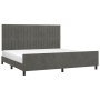 Dark gray velvet bed frame with headboard 200x200 cm by vidaXL, Beds and slatted bases - Ref: Foro24-3125898, Price: 249,84 €...