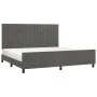 Dark gray velvet bed frame with headboard 200x200 cm by vidaXL, Beds and slatted bases - Ref: Foro24-3125898, Price: 244,54 €...