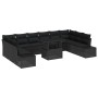 Conjunto de sofá de jardín 11 pcs Negro 100 x 55 x 73 cm