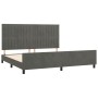 Dark gray velvet bed frame with headboard 200x200 cm by vidaXL, Beds and slatted bases - Ref: Foro24-3125898, Price: 249,84 €...