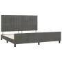 Dark gray velvet bed frame with headboard 200x200 cm by vidaXL, Beds and slatted bases - Ref: Foro24-3125898, Price: 244,54 €...